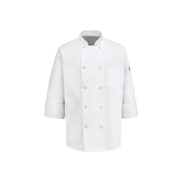Vf Imagewear Chef Designs Men's 10 Button-Front Chef Coat, Pearl Buttons, White, Polyester/Cotton, S 0415WHRGS - main